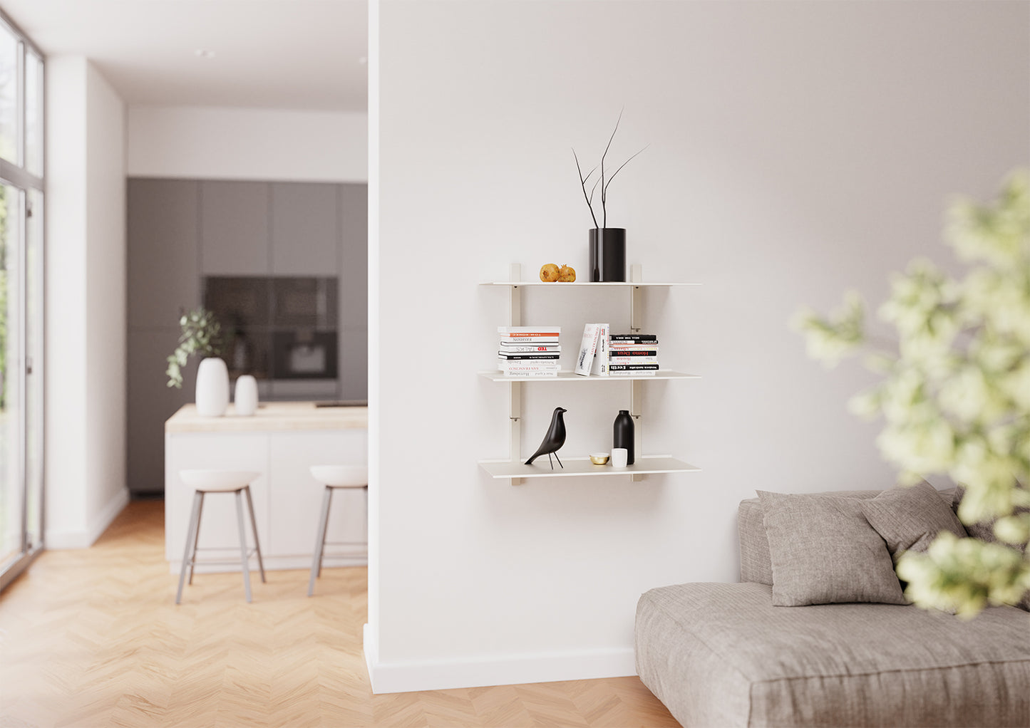 Wandregal Midi 87,5 x 80 cm 3 Böden